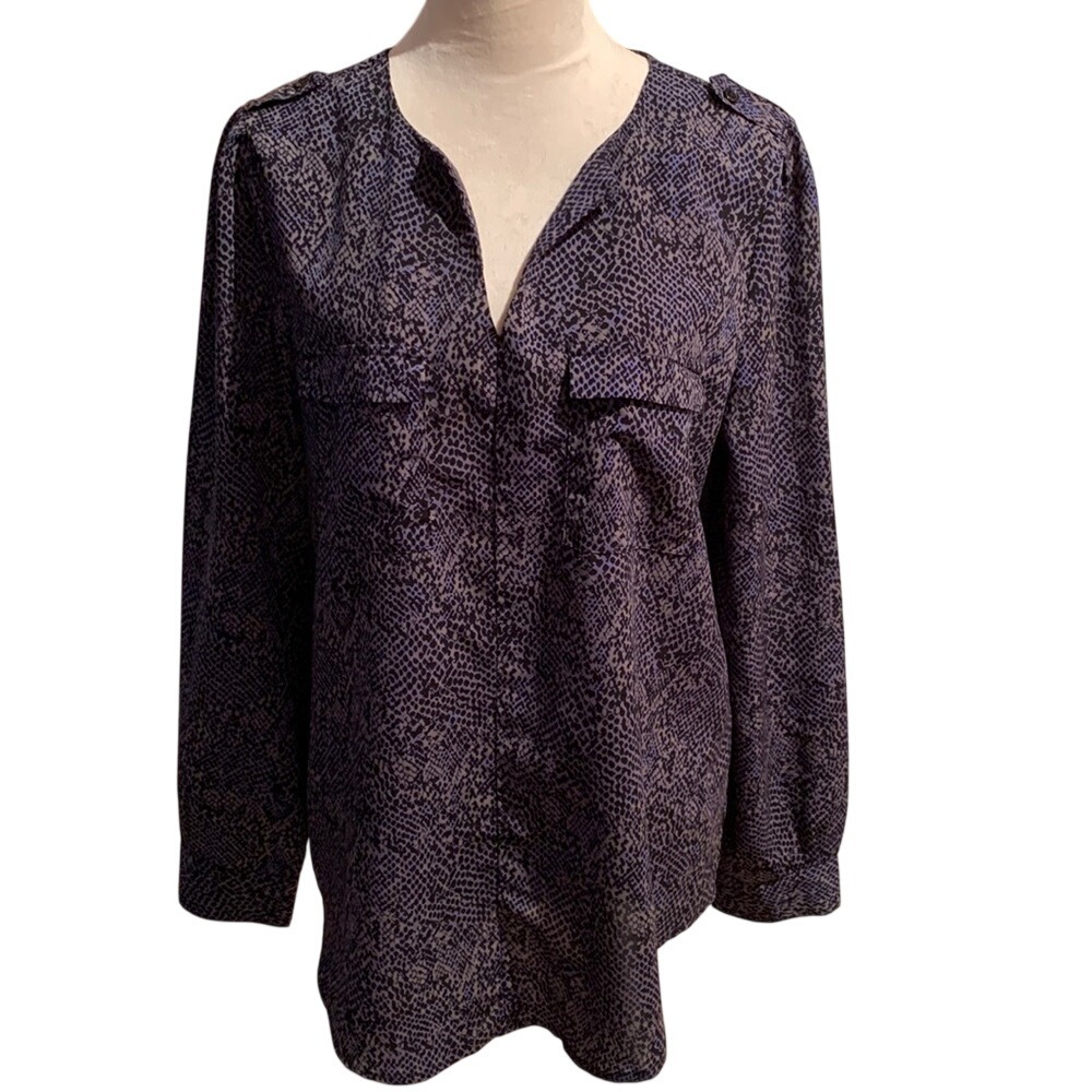 TART for JOYOUS. Snake print blouse with long sleeves. Rounded hem. XL.‎